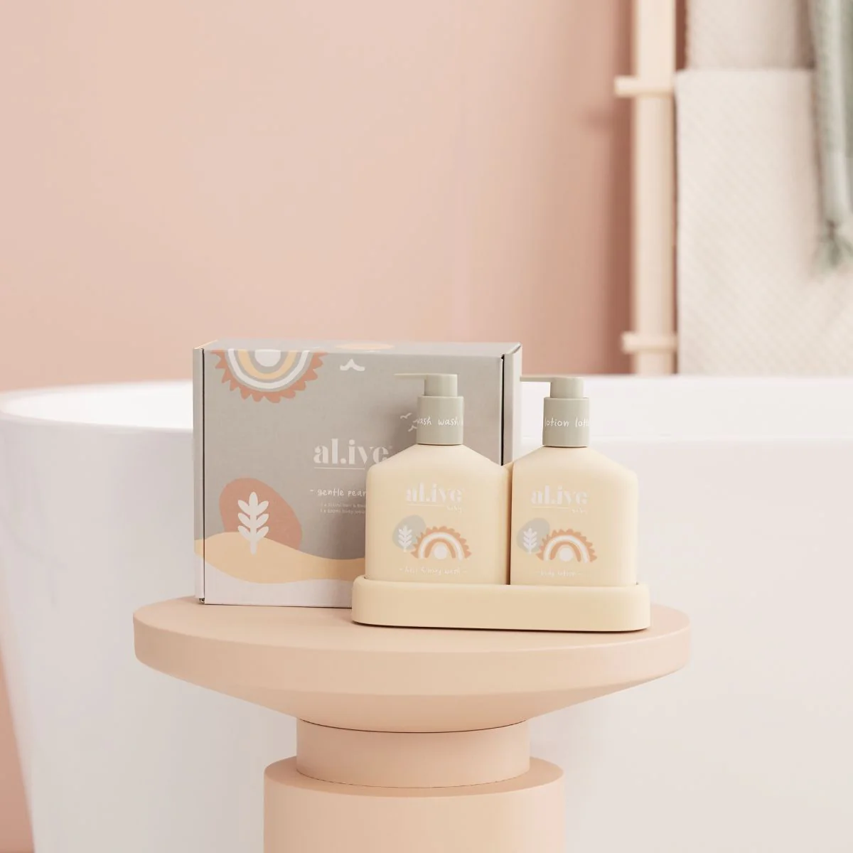 al.ive body Baby Duo - Hair/Body Wash and Lotion + Tray - Gentle Pear - Image 3