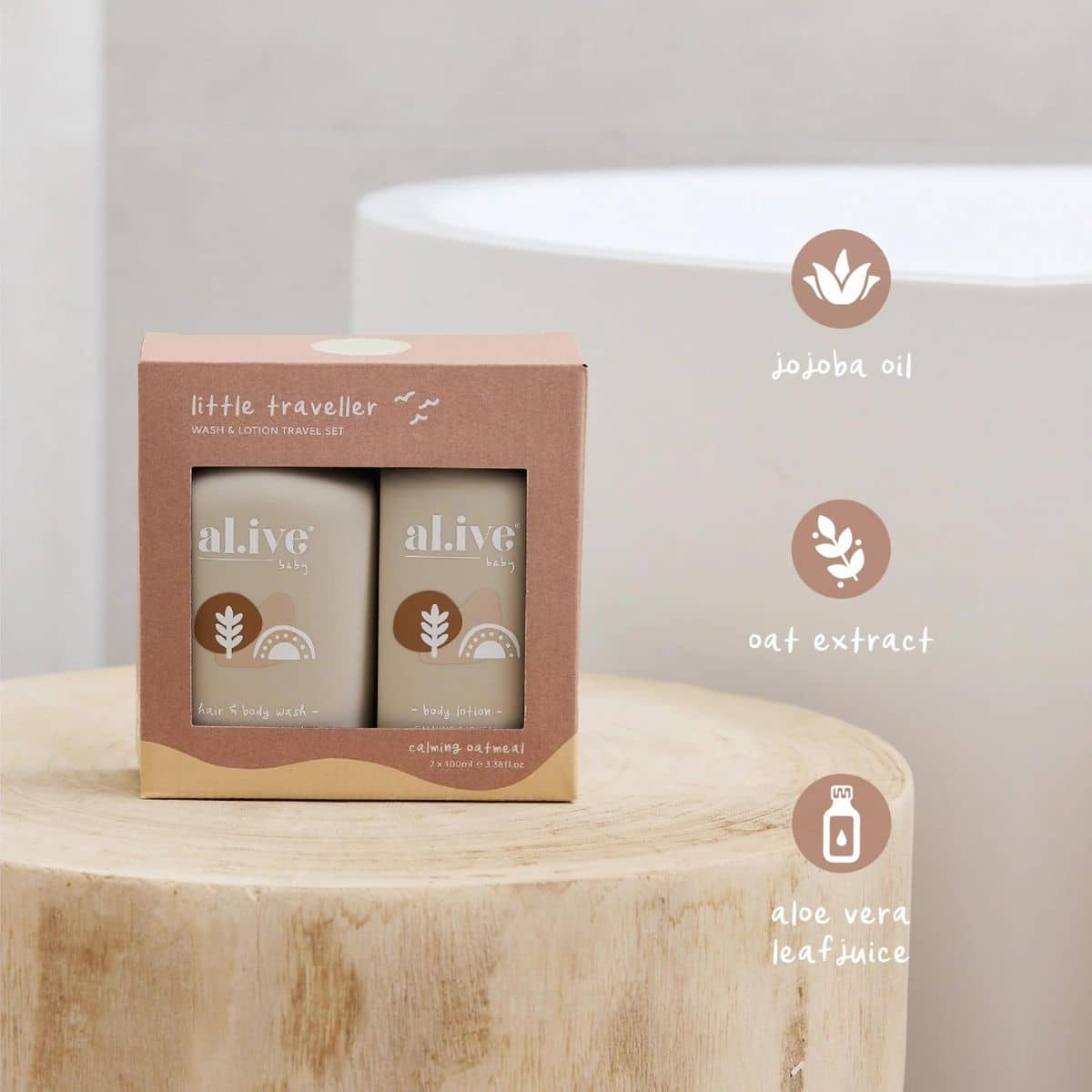 al.ive body Little Traveller Set - Calming Oatmeal - Image 6