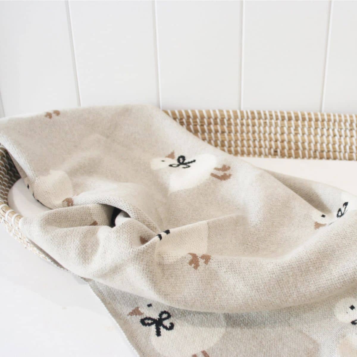 Alimrose Cotton Knit Baby Blanket - Duck Natural - Image 2