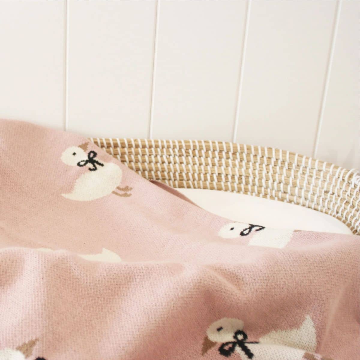 Alimrose Cotton Knit Baby Blanket - Duck Petal - Image 4