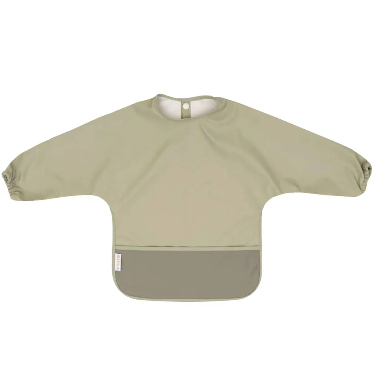 All4Ella Recycled Long Sleeve Bib - Two-tone Light Sage