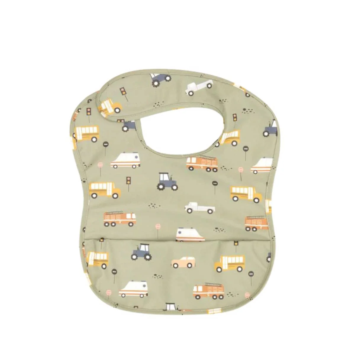 All4Ella Recycled Pouch Bib - Trucks - Image 3
