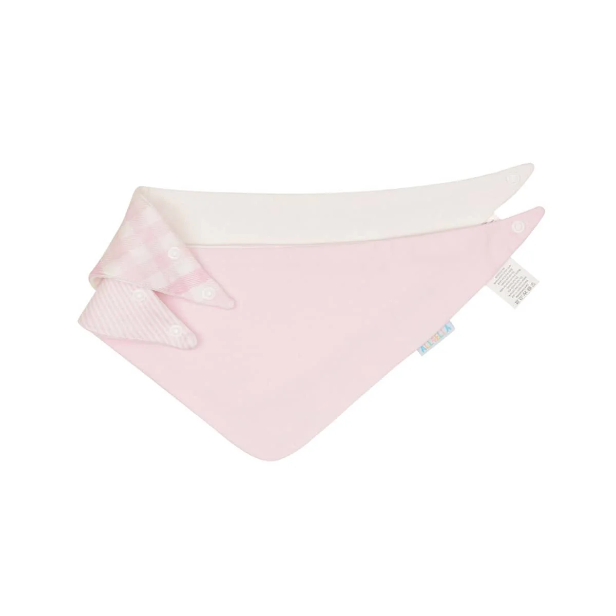 All4Ella Reversible Bandana Bibs 2pk - Gingham Pink - Image 2