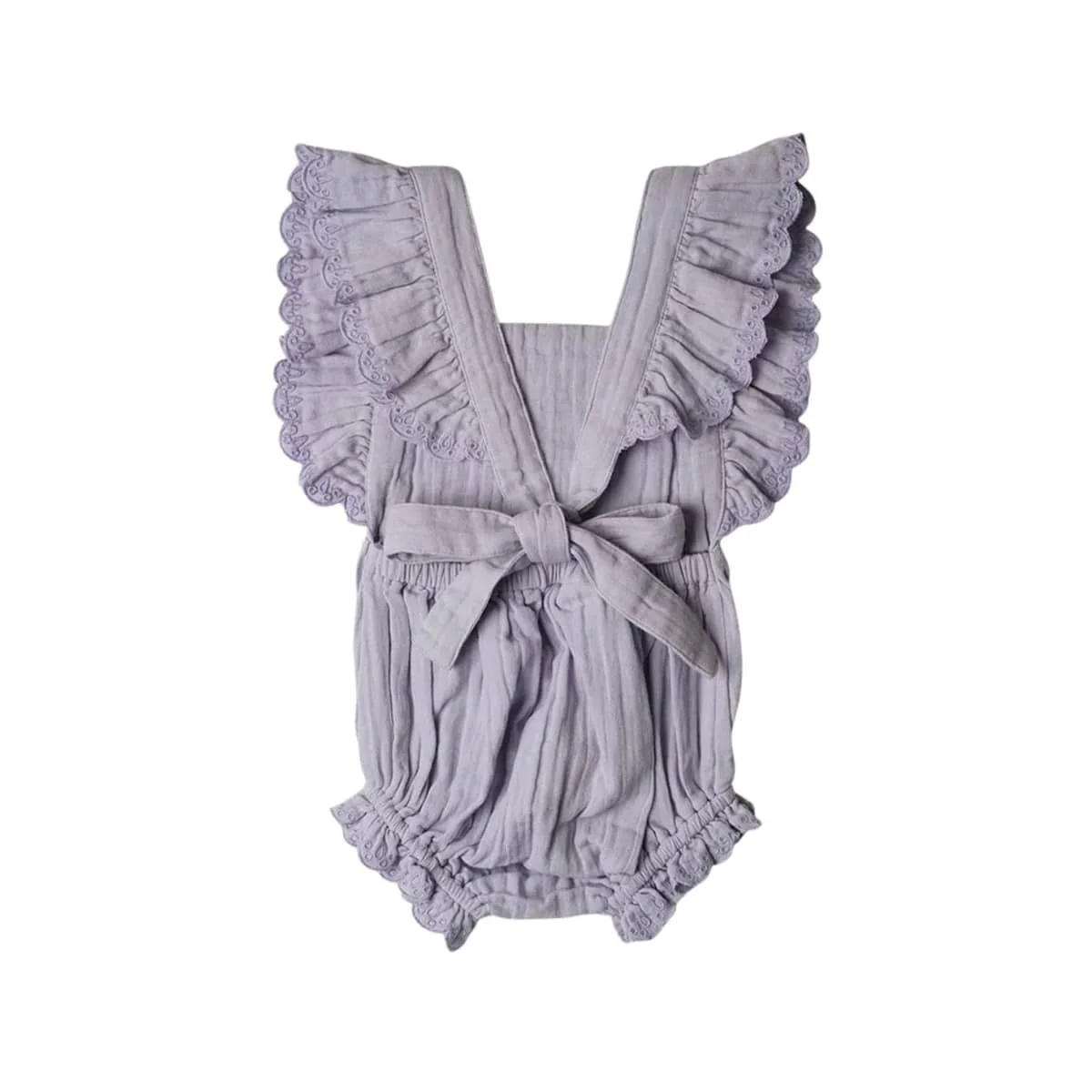 Babu Organic Muslin Embroidered Bodysuit - Evelyn - Mixed Berry - Image 3