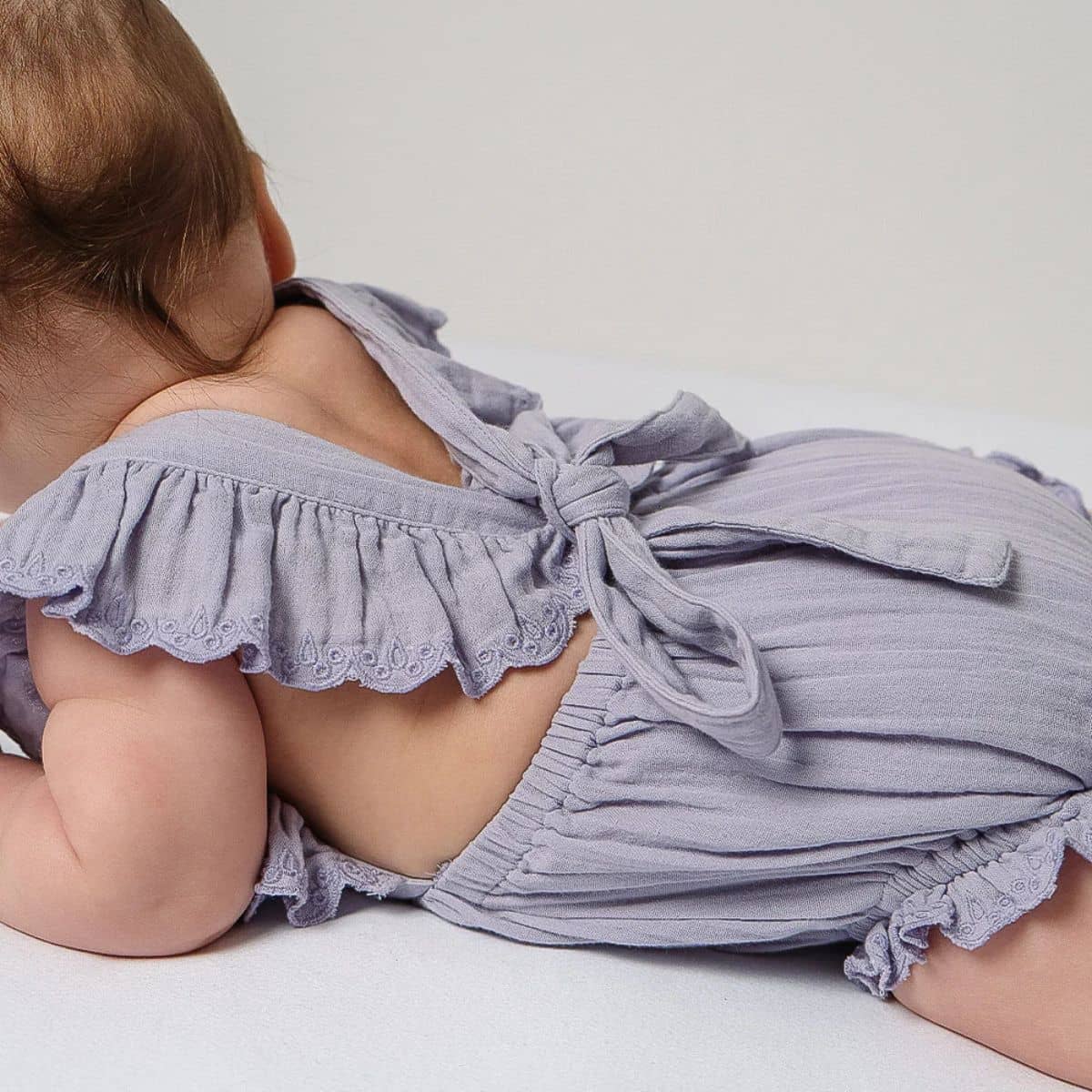 Babu Organic Muslin Embroidered Bodysuit - Evelyn - Mixed Berry - Image 4