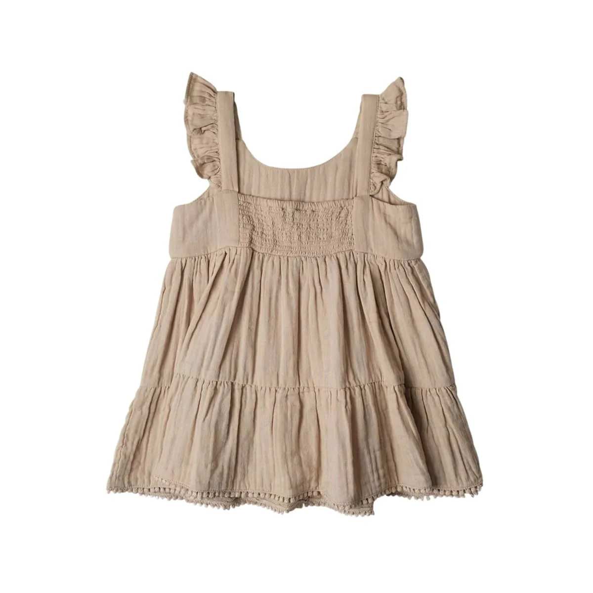 Babu Organic Muslin Sleeveless Dress - Mia - Oat - Image 3
