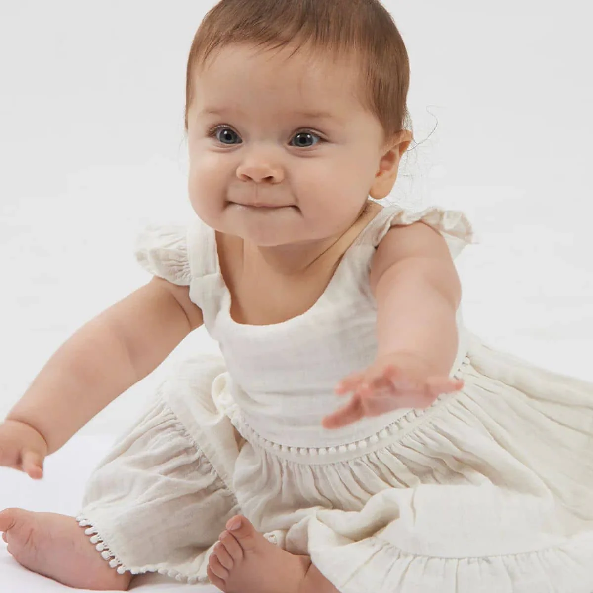 Babu Organic Muslin Sleeveless Dress - Mia - Vanilla - Image 5