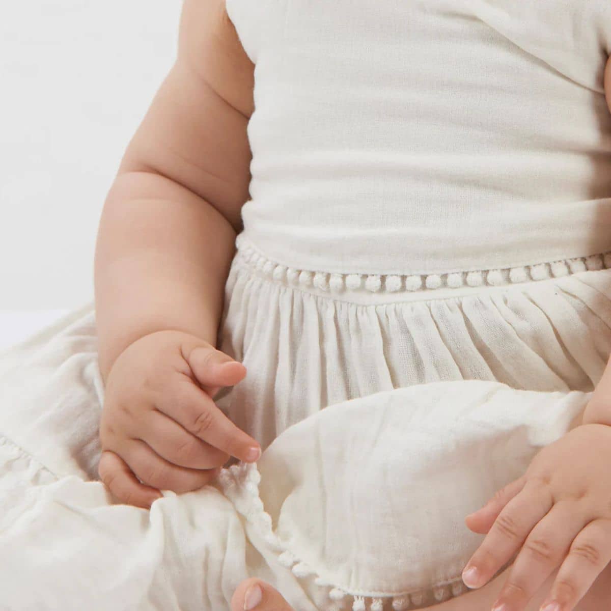 Babu Organic Muslin Sleeveless Dress - Mia - Vanilla - Image 6