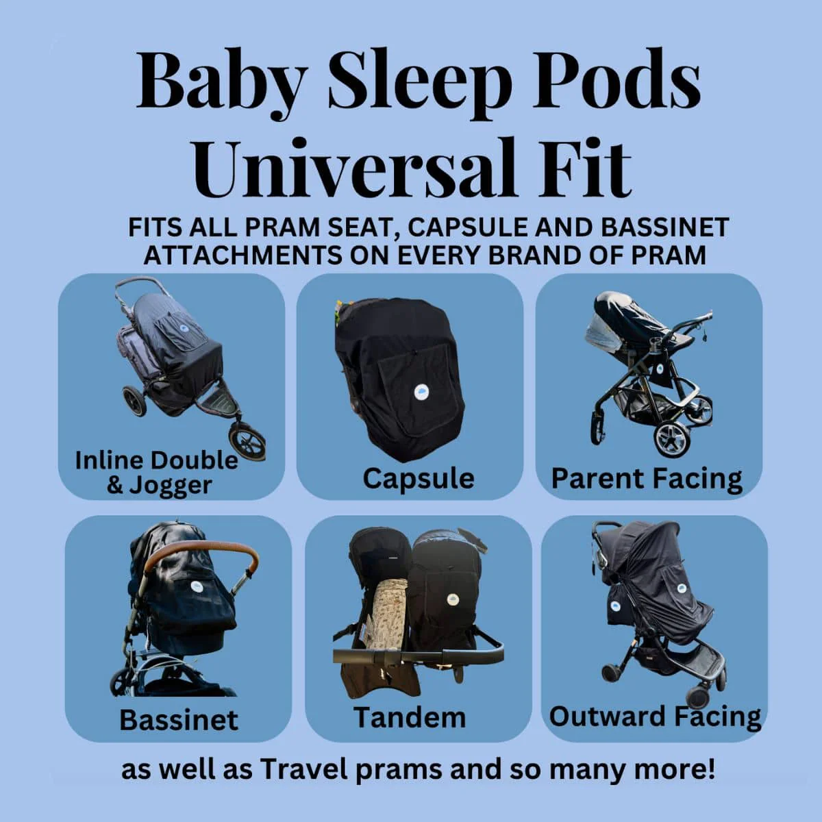Baby Sleep Pods Universal Blackout Pram Sleep Aid - Image 3