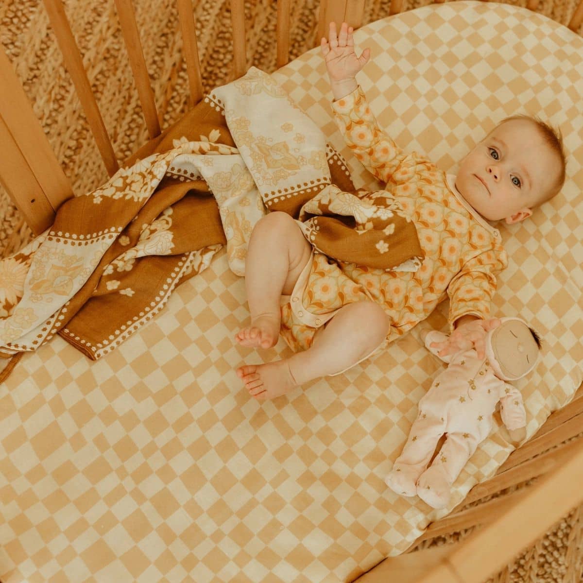 Banabae Bamboo / Organic Cotton Swaddle - Holly Patchwork - Image 4