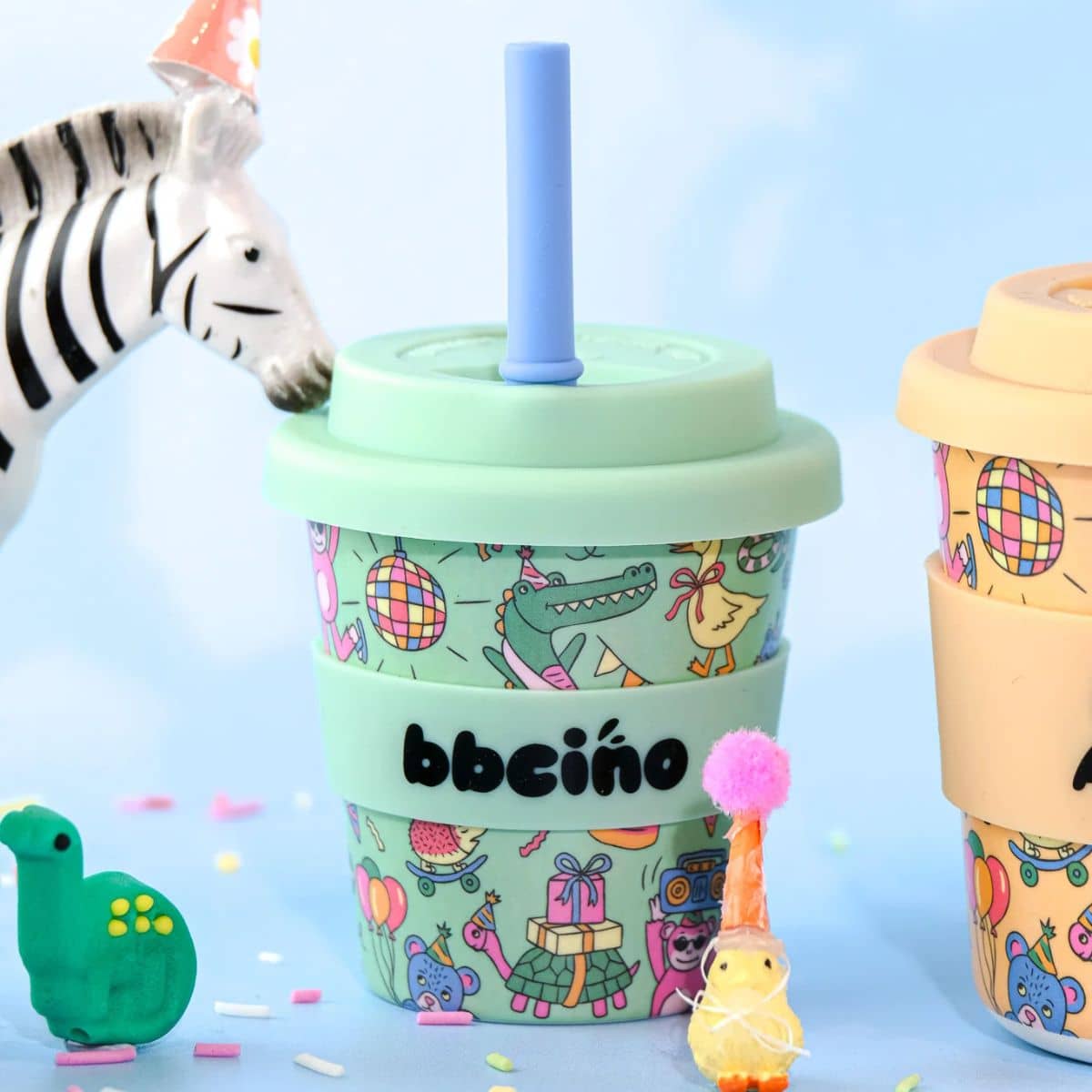 BBcino Reusable Cup - 120ml BBcino - Party Animal in Green - Image 3
