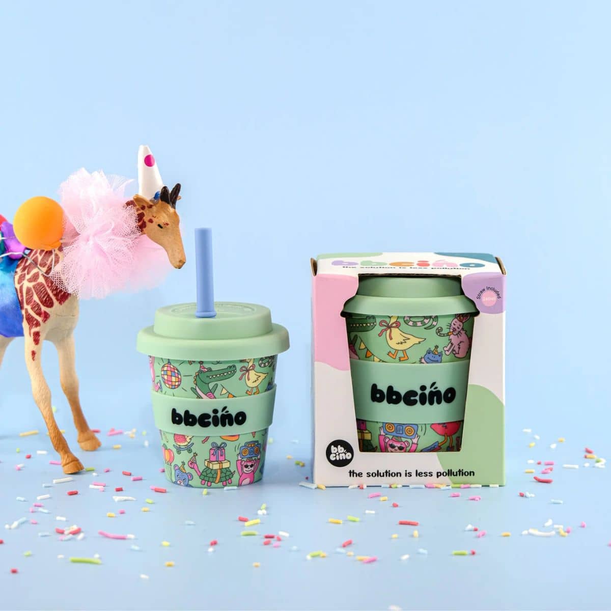 BBcino Reusable Cup - 120ml BBcino - Party Animal in Green - Image 5