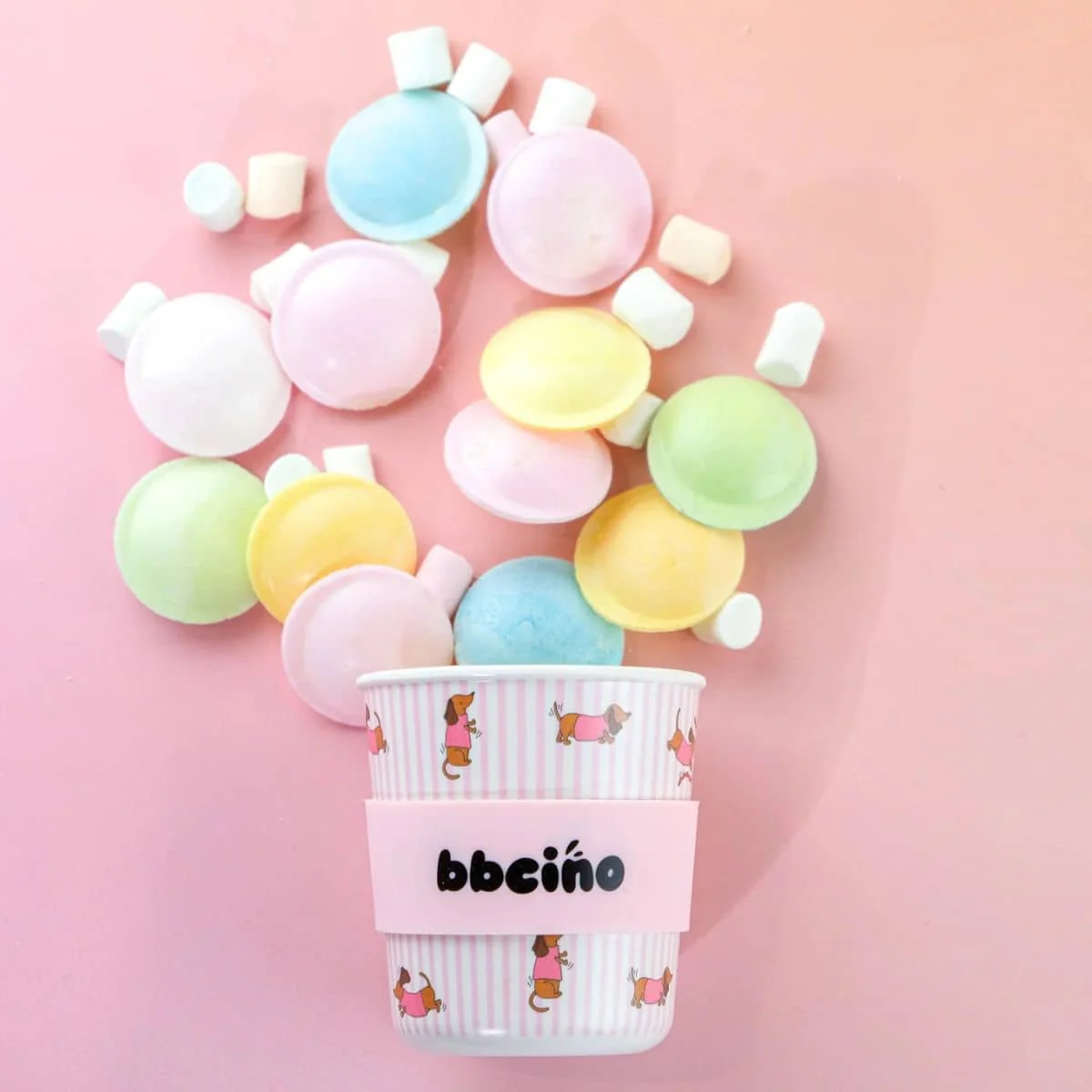 BBcino Reusable Cup - 240ml BambinoCino - Dash in Pink - Image 2