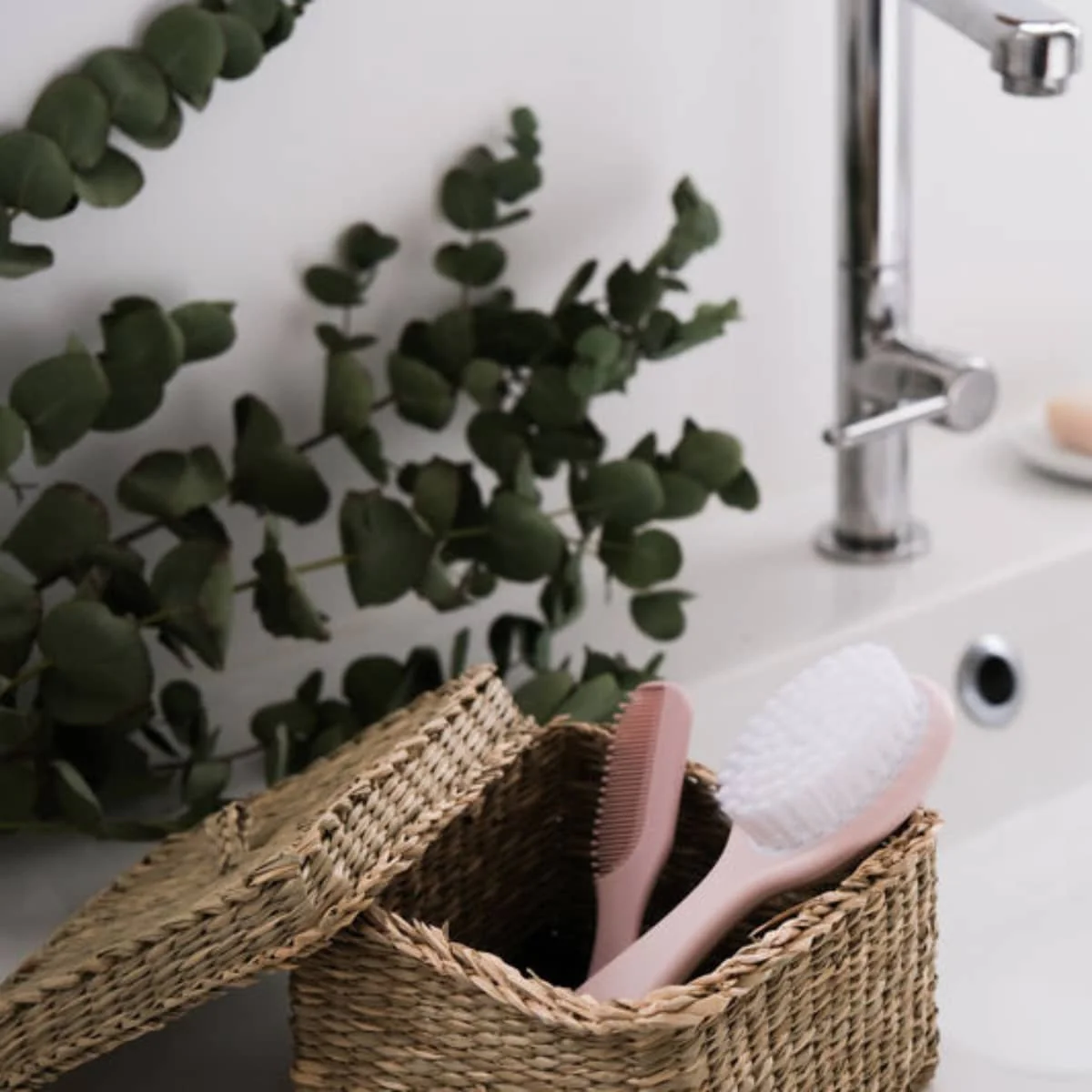 Beaba Baby Brush and Comb - Old Pink - Image 3