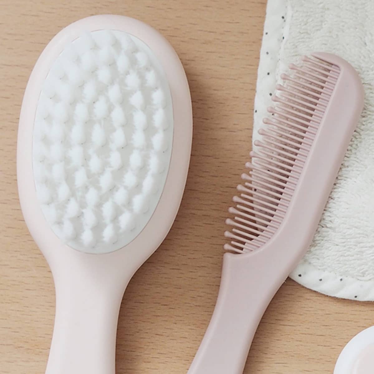 Beaba Baby Brush and Comb - Old Pink - Image 6