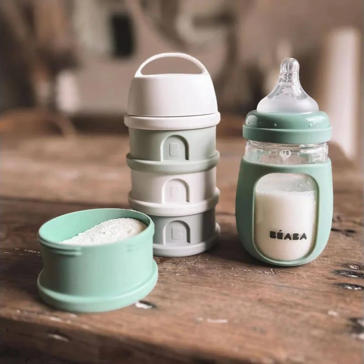 Beaba Formula and Snack Container - Sage Green - Image 6