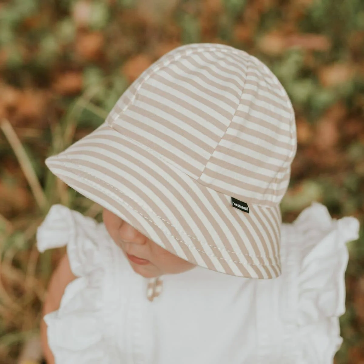 Bedhead Baby Bucket Hat with Strap - Limited Edition - Natural Stripe - Image 3