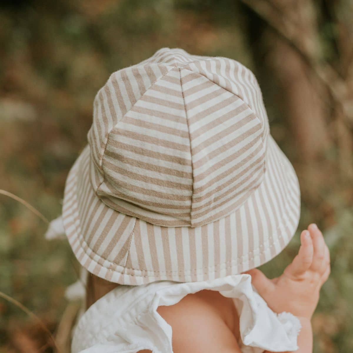 Bedhead Baby Bucket Hat with Strap - Limited Edition - Natural Stripe - Image 4