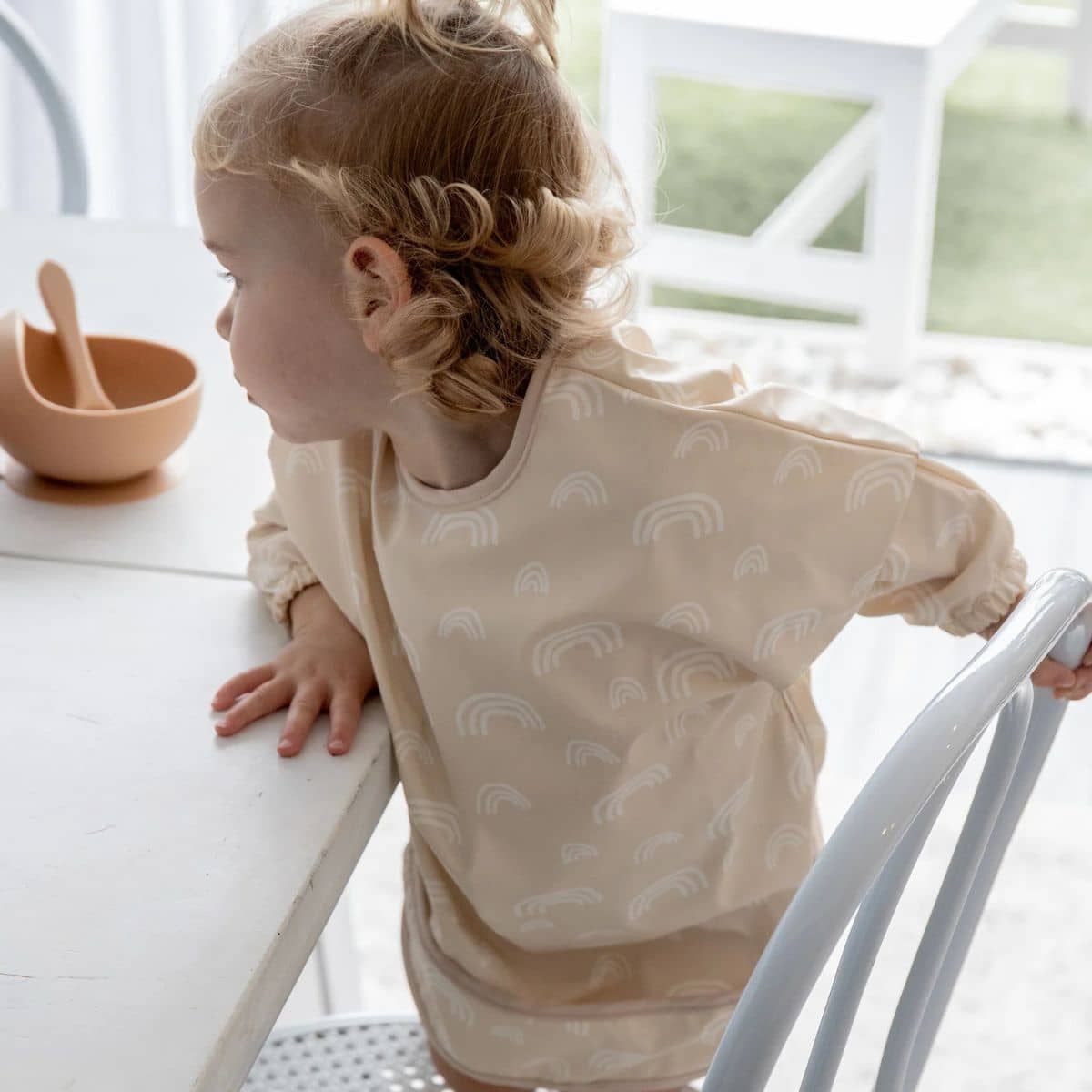 Besbubs Waterproof Food + Play Smock Bib - Rainbows - Image 3