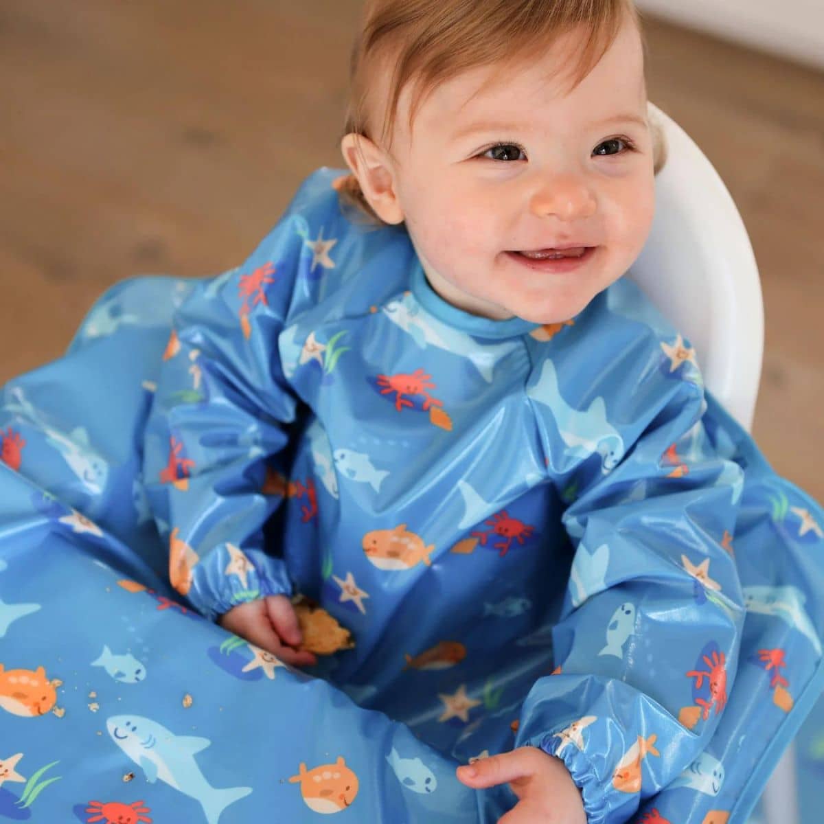 Bibetta Wipeezee XL Coverall Bib - Turquoise Sea Creatures - Image 11
