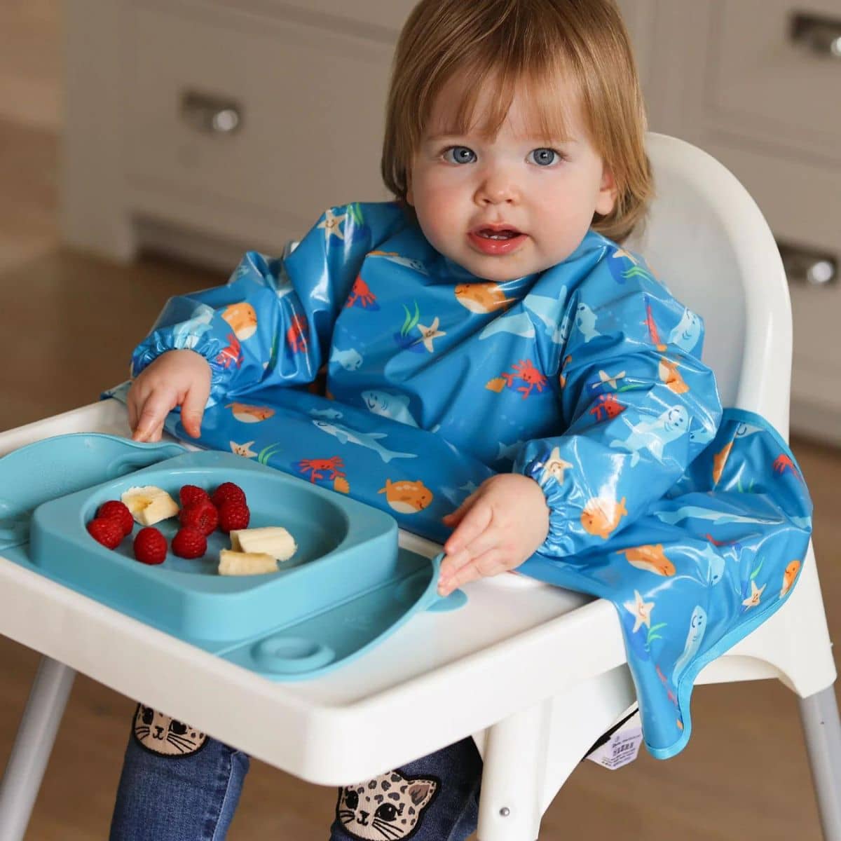 Bibetta Wipeezee XL Coverall Bib - Turquoise Sea Creatures - Image 13