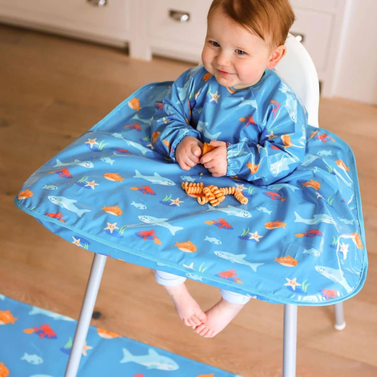 Bibetta Wipeezee XL Coverall Bib - Turquoise Sea Creatures - Image 2