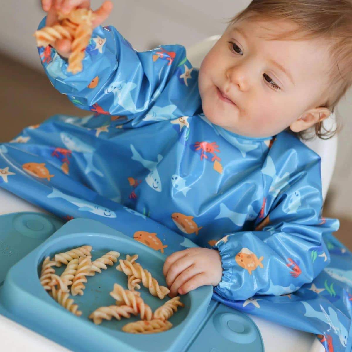 Bibetta Wipeezee XL Coverall Bib - Turquoise Sea Creatures - Image 3