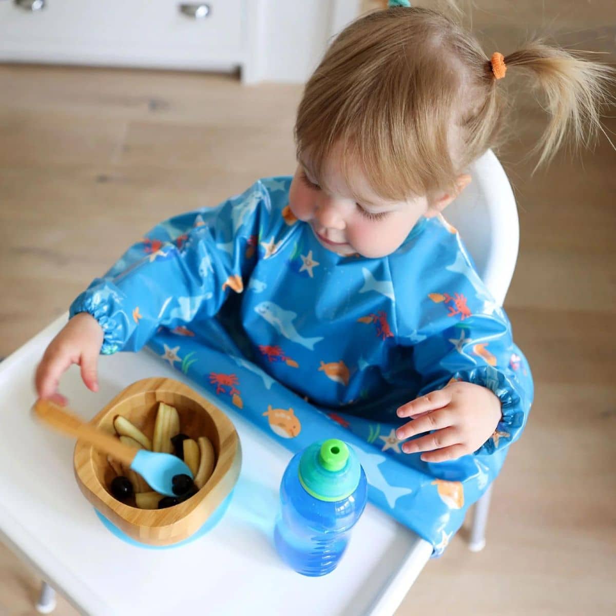 Bibetta Wipeezee XL Coverall Bib - Turquoise Sea Creatures - Image 7