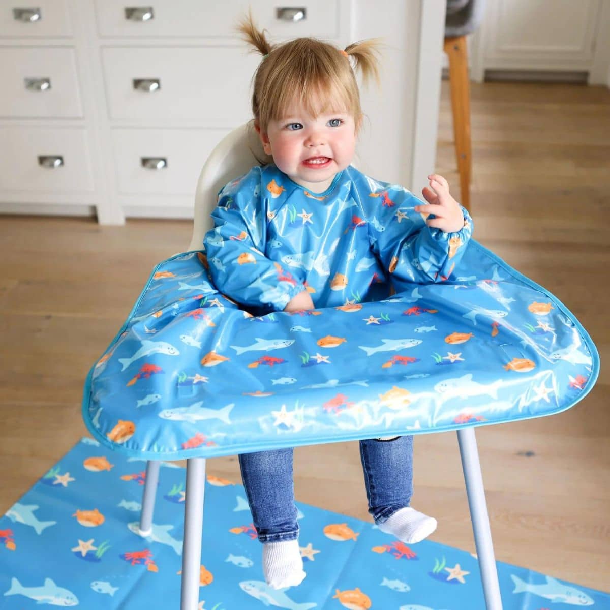 Bibetta Wipeezee XL Coverall Bib - Turquoise Sea Creatures - Image 8