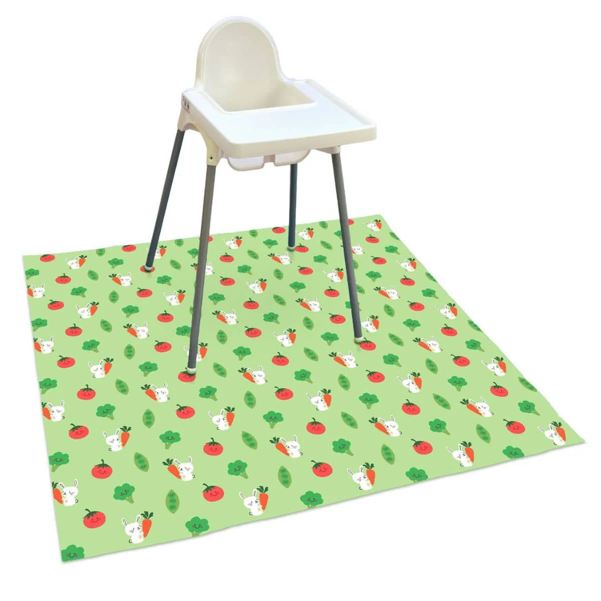 Bibetta Wipeezee XL Splash Mat - Green Bunny and Veg - Image 2