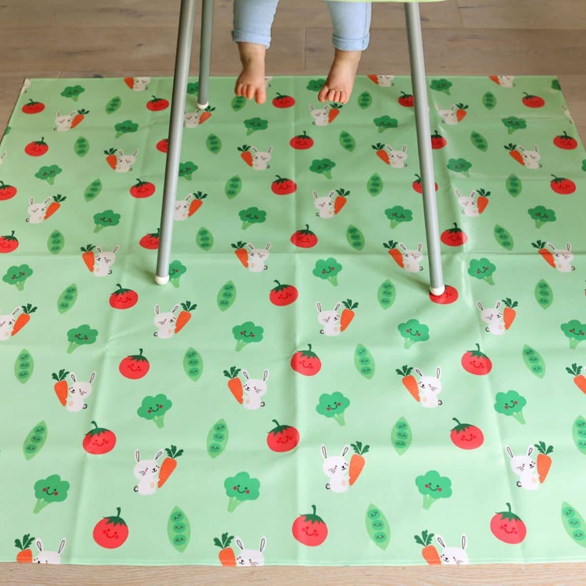 Bibetta Wipeezee XL Splash Mat - Green Bunny and Veg - Image 4
