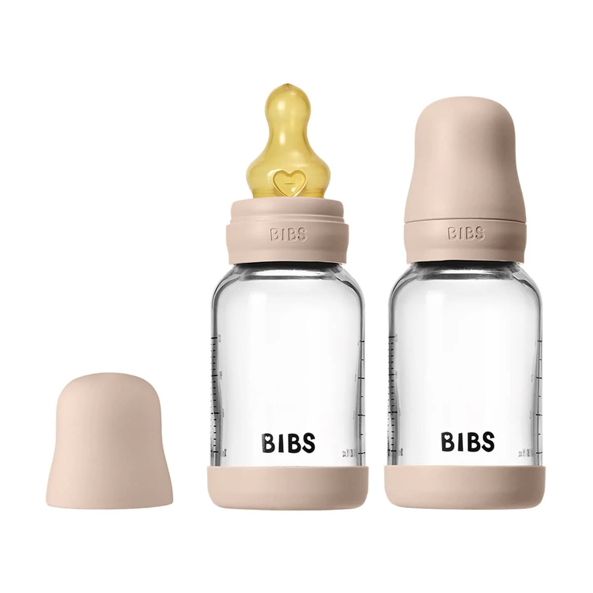 BIBS Baby Glass Bottle Complete Set - Latex Teat - 120ml
