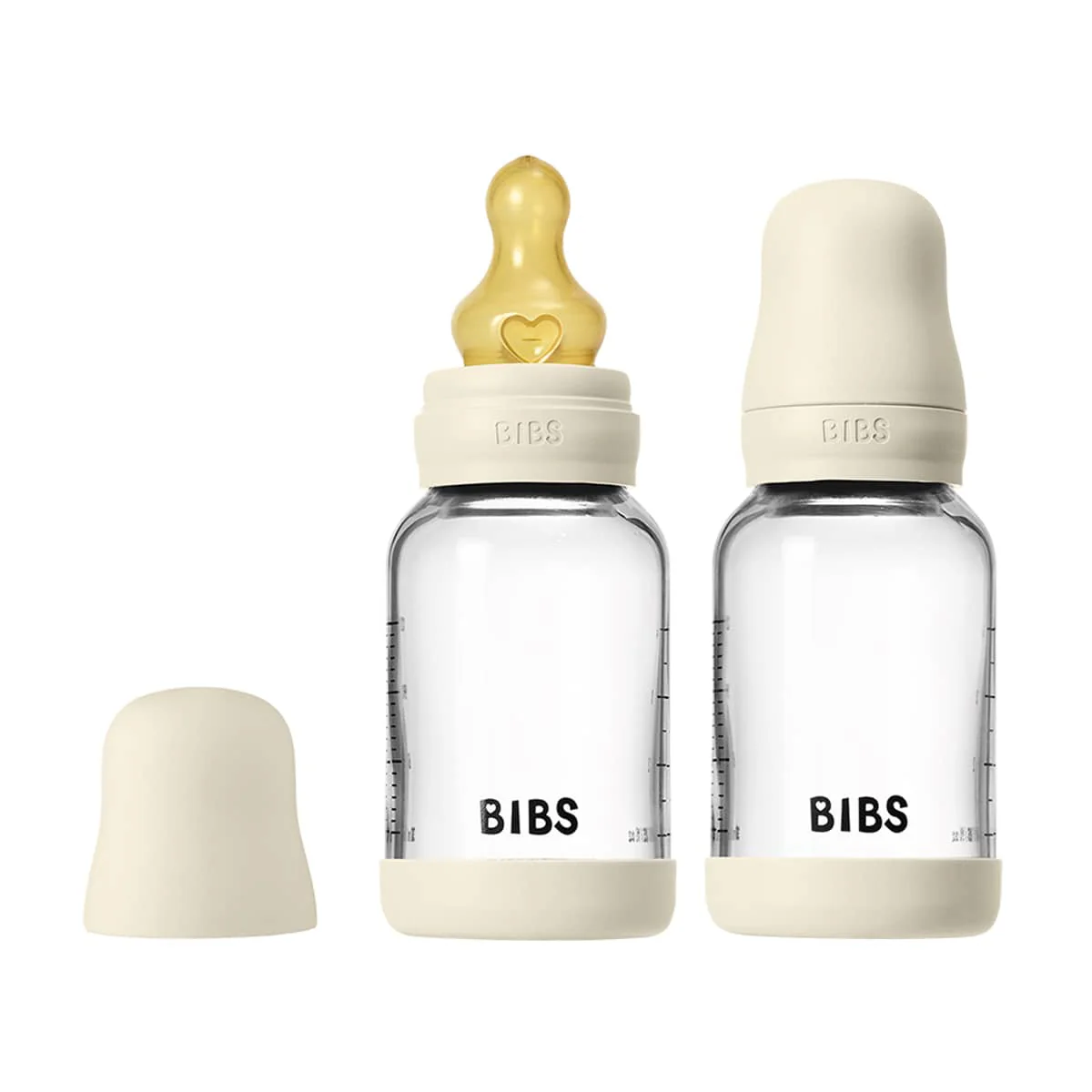 BIBS Baby Glass Bottle Complete Set - Latex Teat - 120ml - Image 2