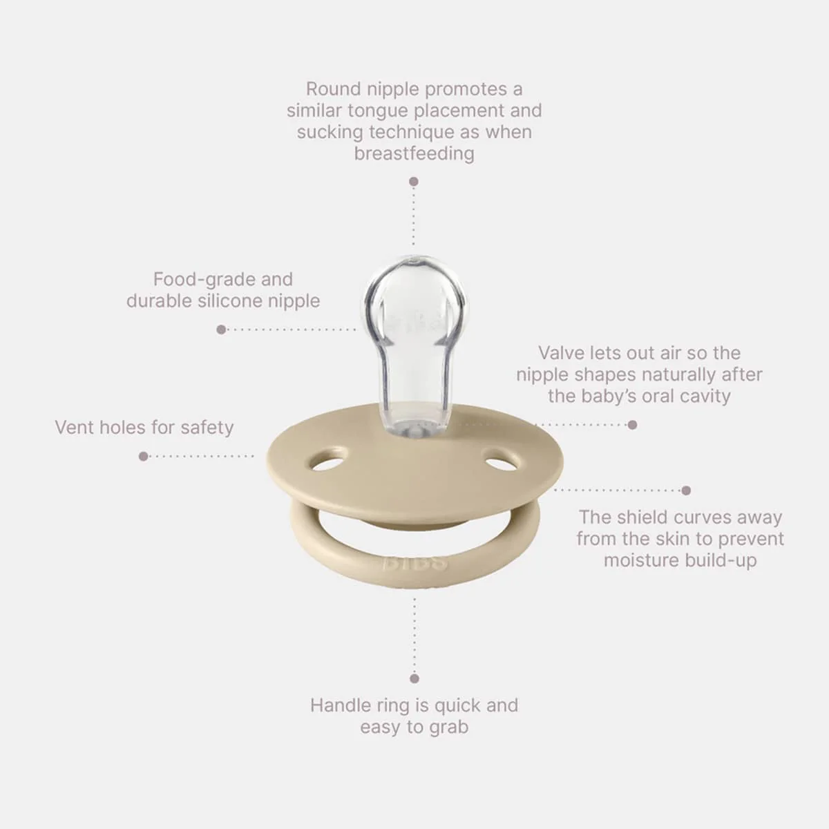 BIBS De Lux Dummies - Round | One Size | Silicone - Image 4