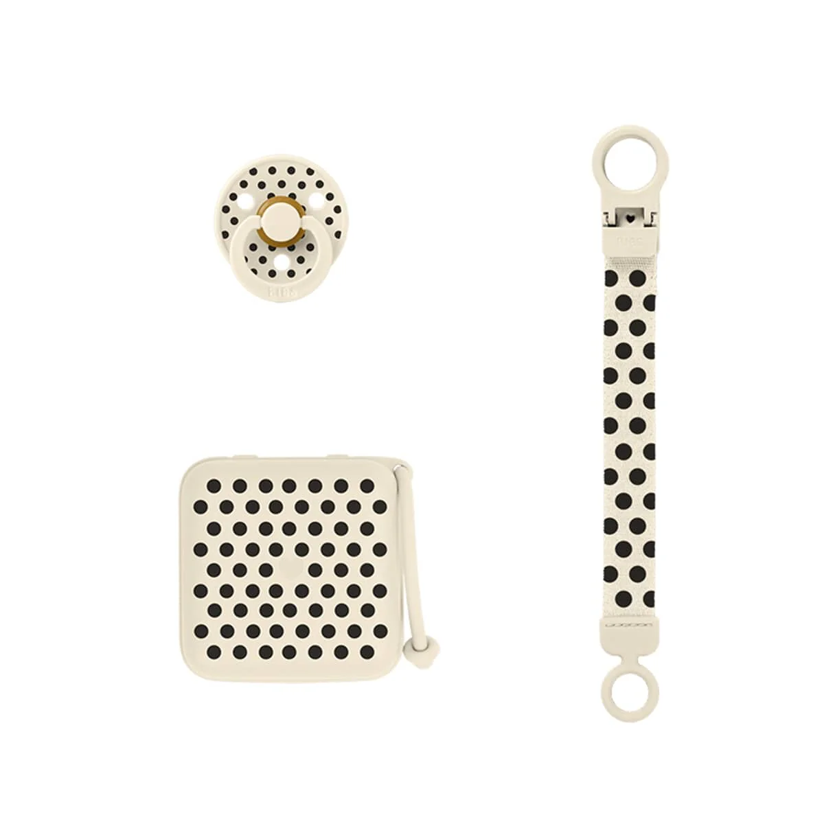 BIBS Soothe & Go Gift Set - Polka Ivory/Black - Image 5