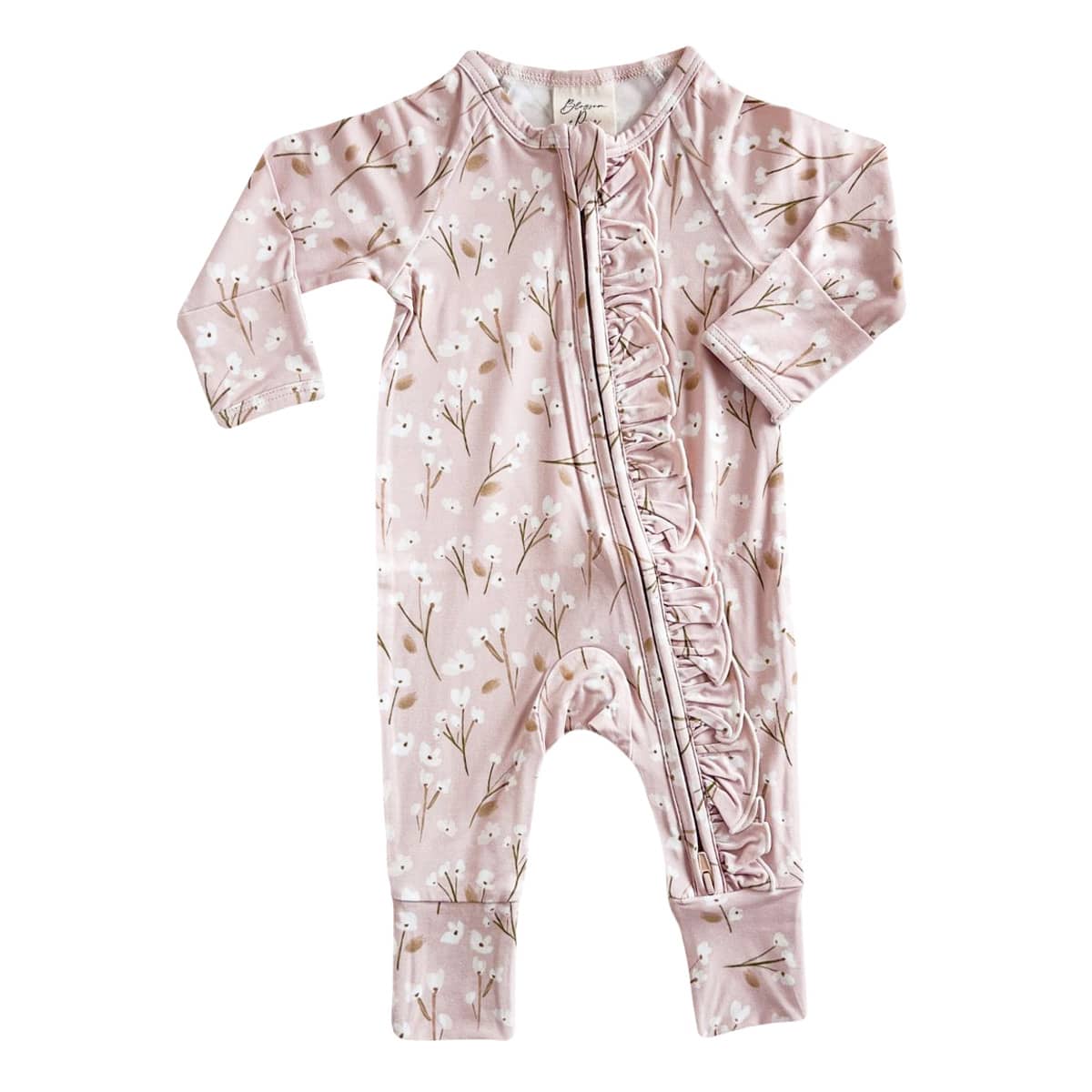 Blossom & Pear Bamboo Growsuit - Blushing Blooms - 0 to 3 Months