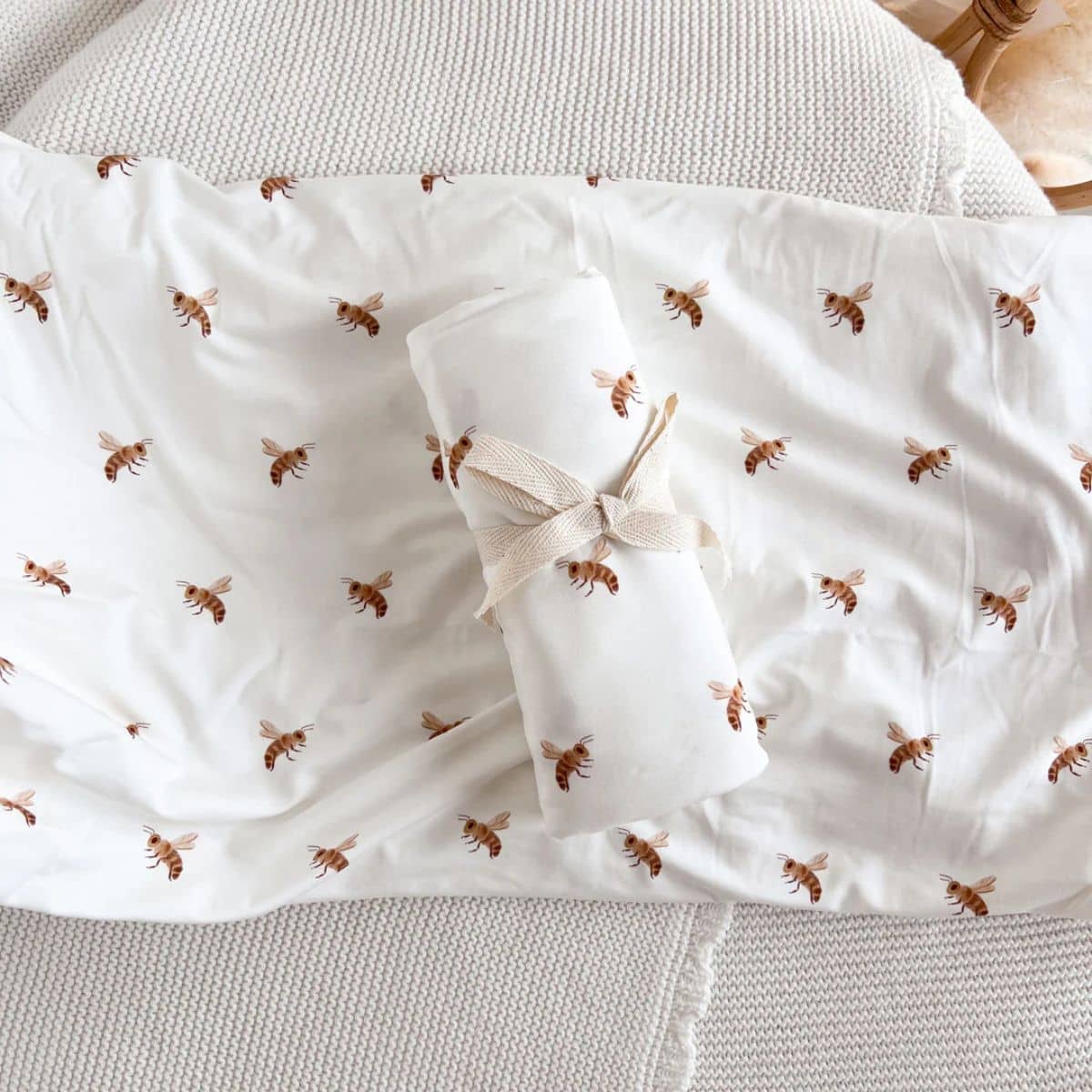 Blossom & Pear Bamboo Swaddle - Honey Bee - Image 2