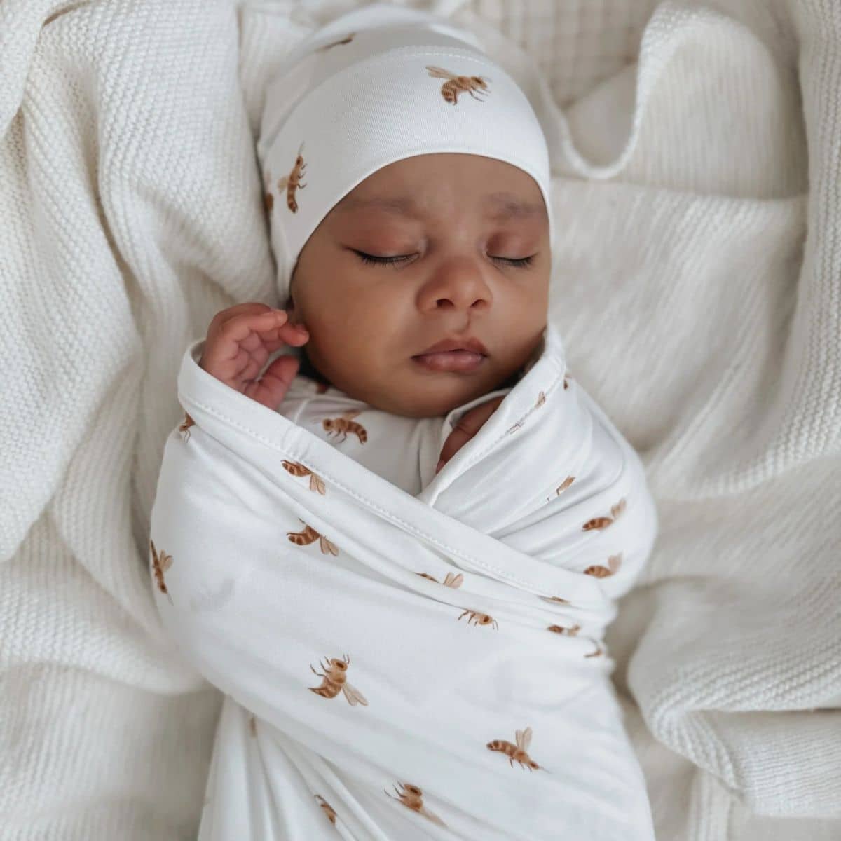 Blossom & Pear Bamboo Swaddle - Honey Bee - Image 5