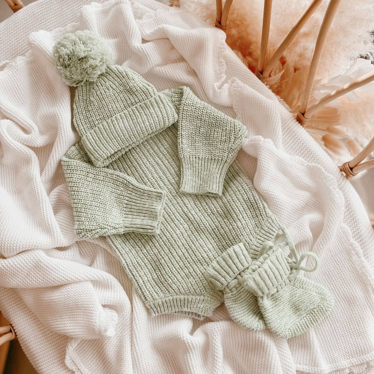Blossom & Pear Chunky Knit Beanie - Pear - Image 4