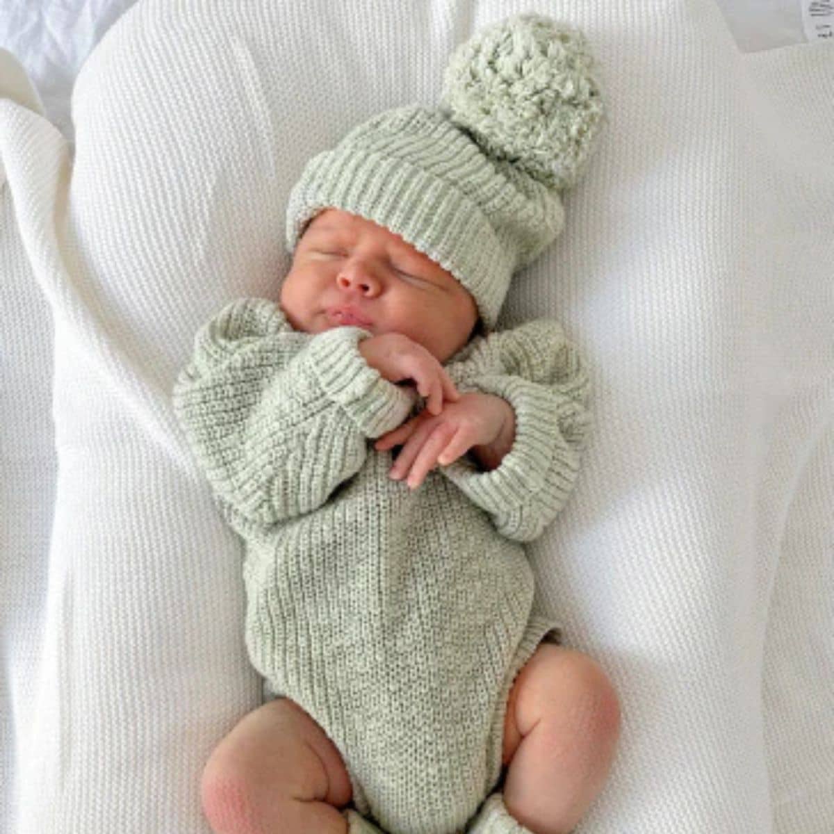 Blossom & Pear Chunky Knit Beanie - Pear - Image 5