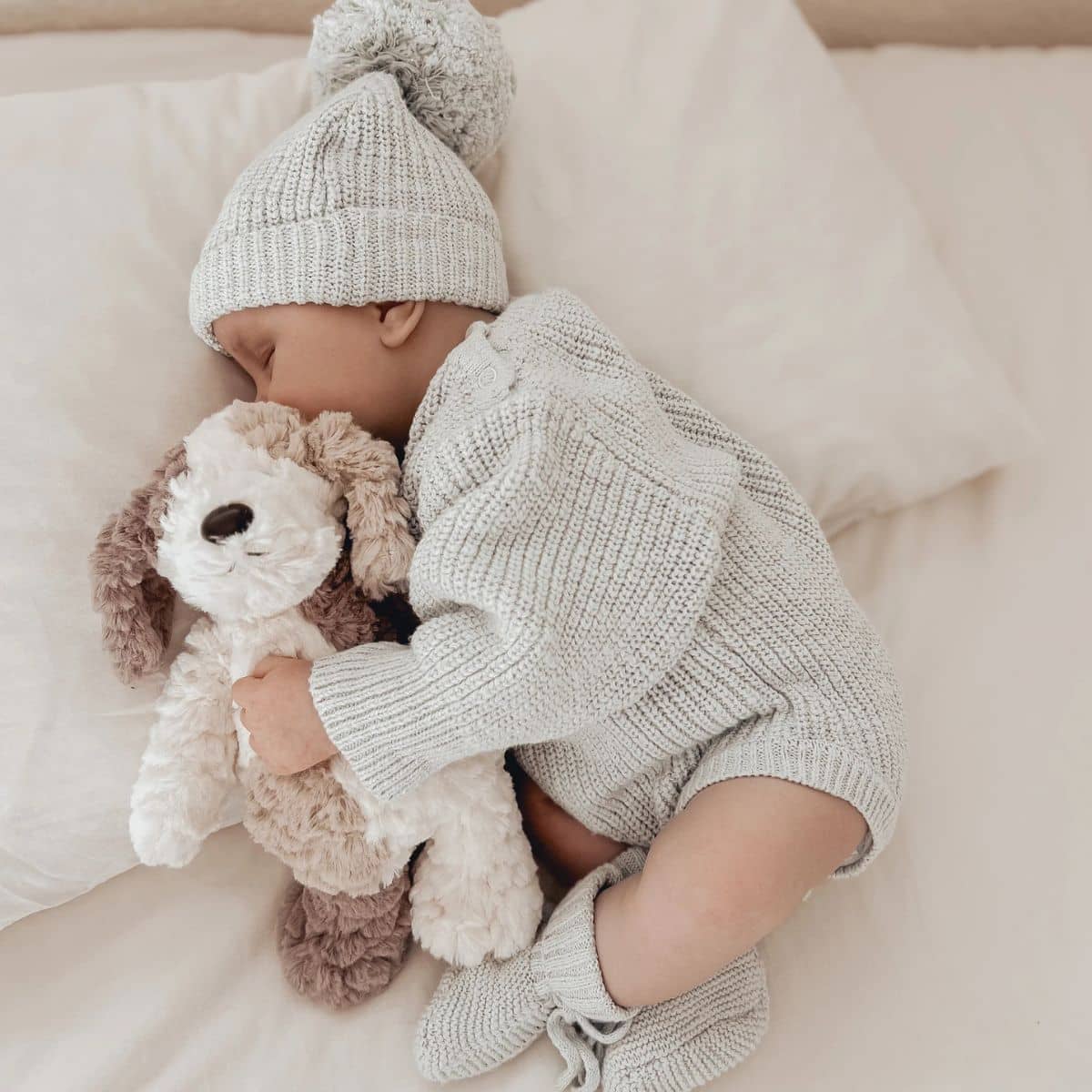 Blossom & Pear Chunky Knit Beanie - Periwinkle Blue - Image 2