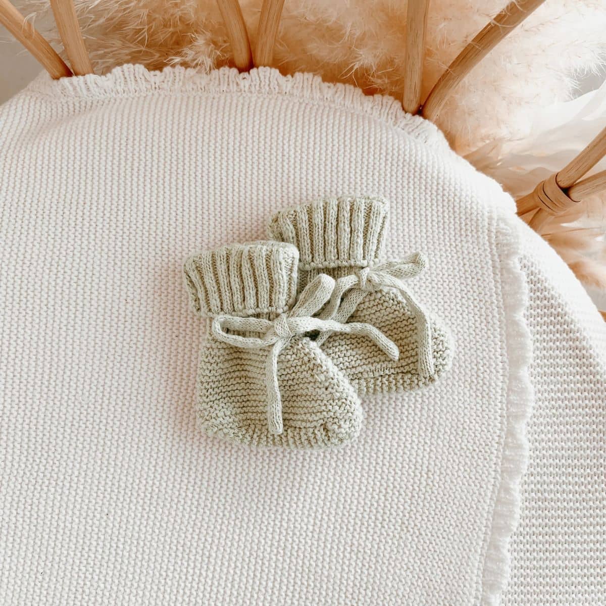 Blossom & Pear Chunky Knit Booties - Pear - Image 3