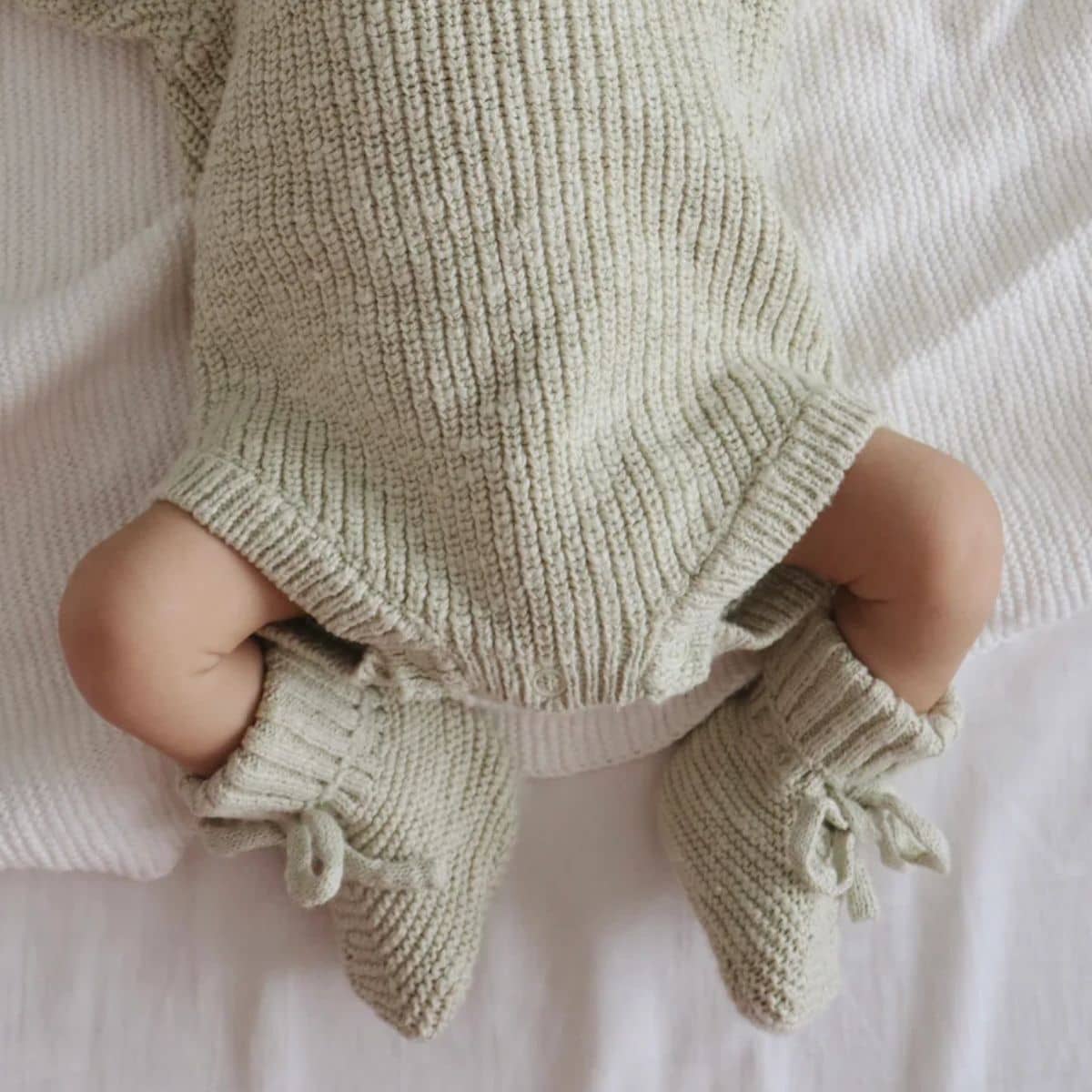 Blossom & Pear Chunky Knit Booties - Pear - Image 4