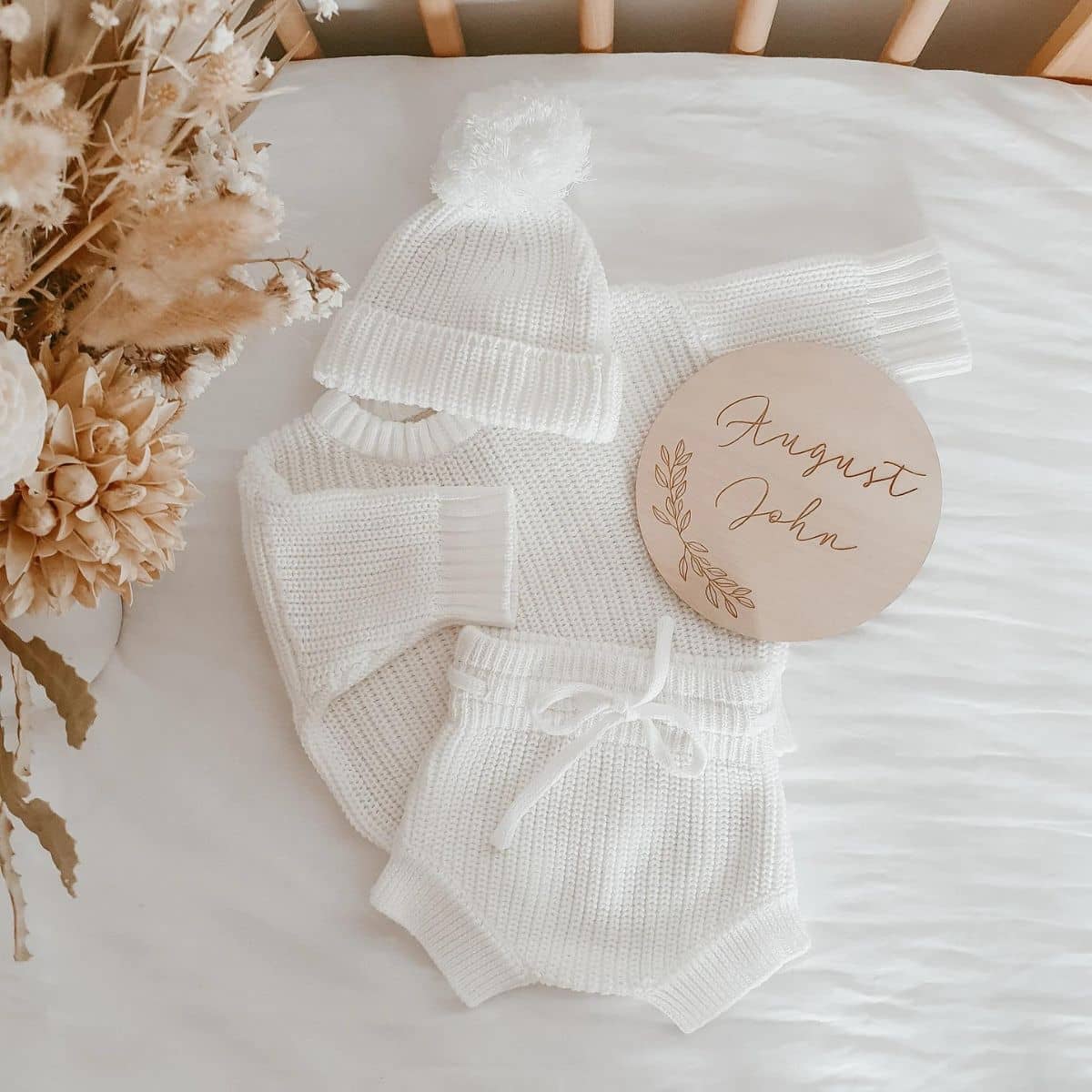 Blossom & Pear Mini Knit Beanie - Milk - Image 6