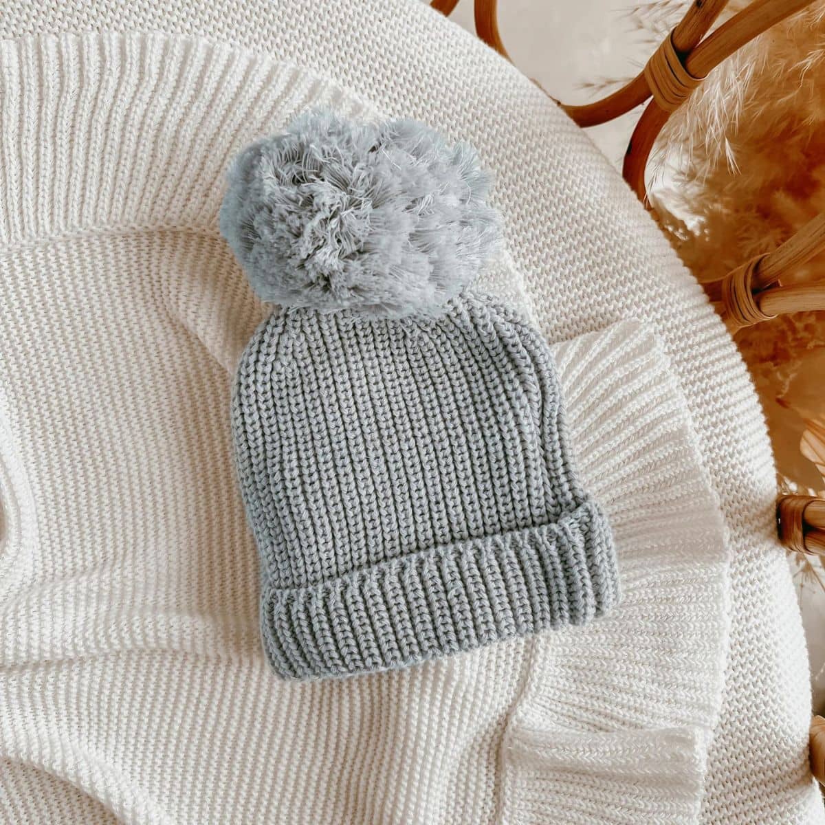 Blossom & Pear Mini Knit Beanie - Powder Blue - Image 3