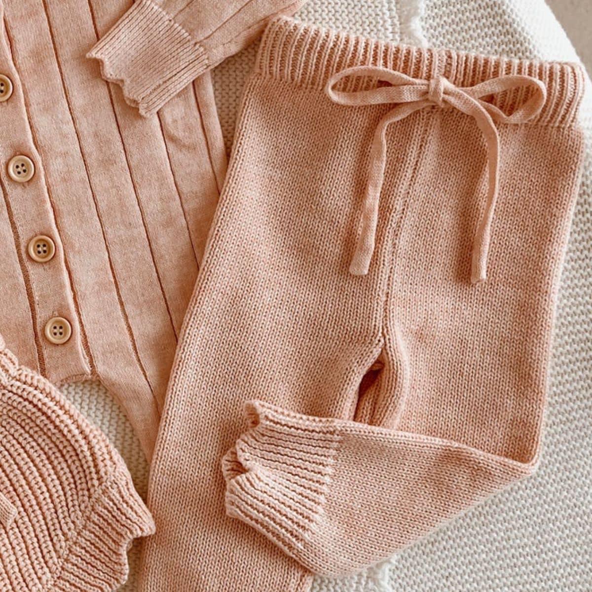 Blossom & Pear Mini Knit Pants - Pink Lemonade - Image 2
