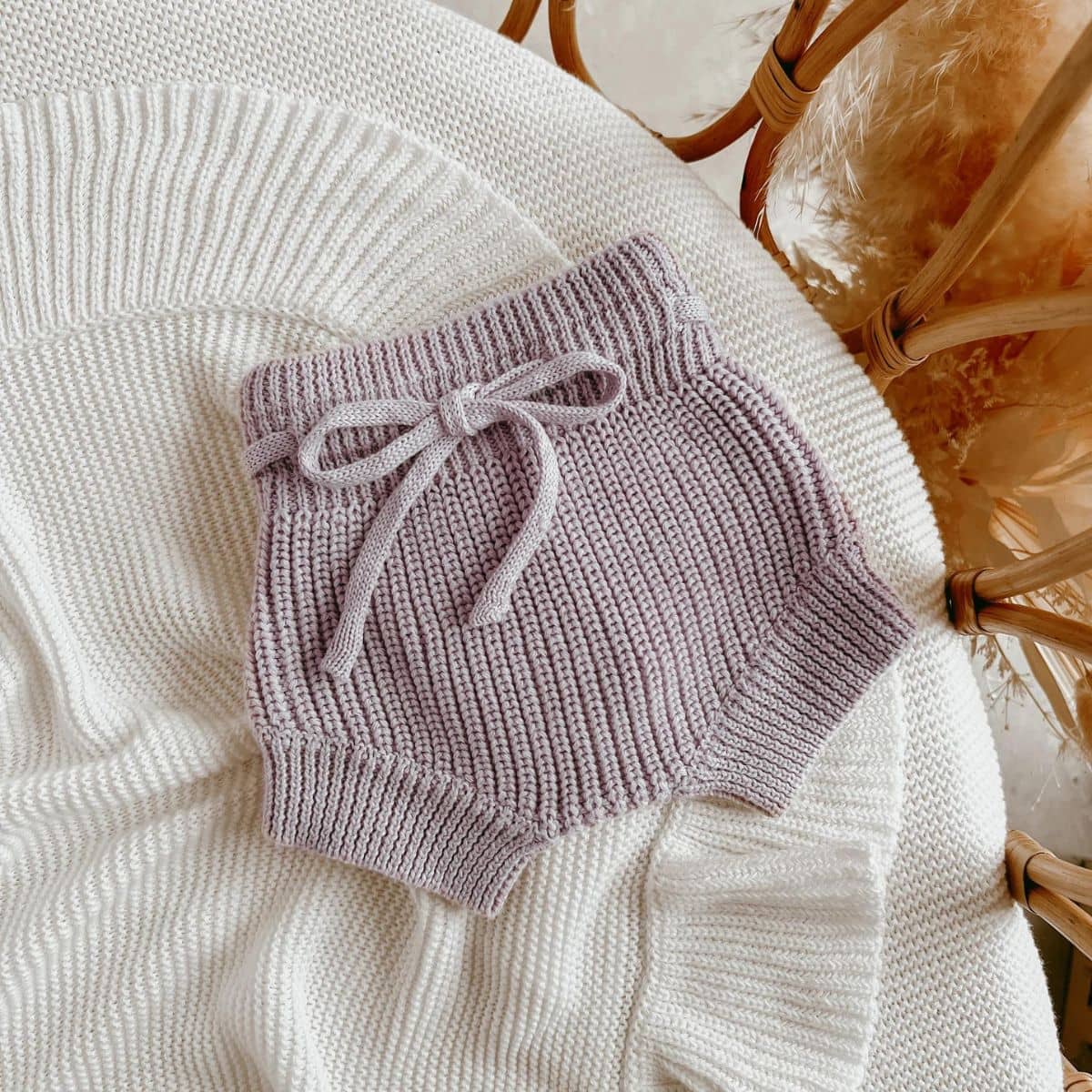 Blossom & Pear Mini Knit Shorties - Lavender - Image 4