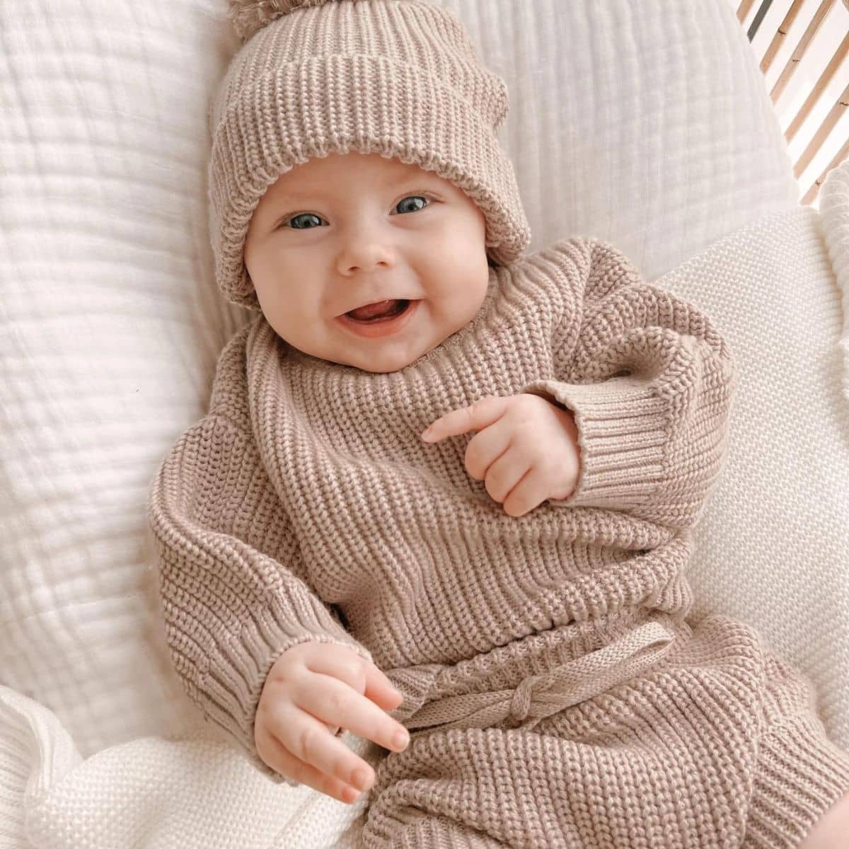 Blossom & Pear Mini Knit Sweater - Fawn - 6 to 12 Months - Image 3