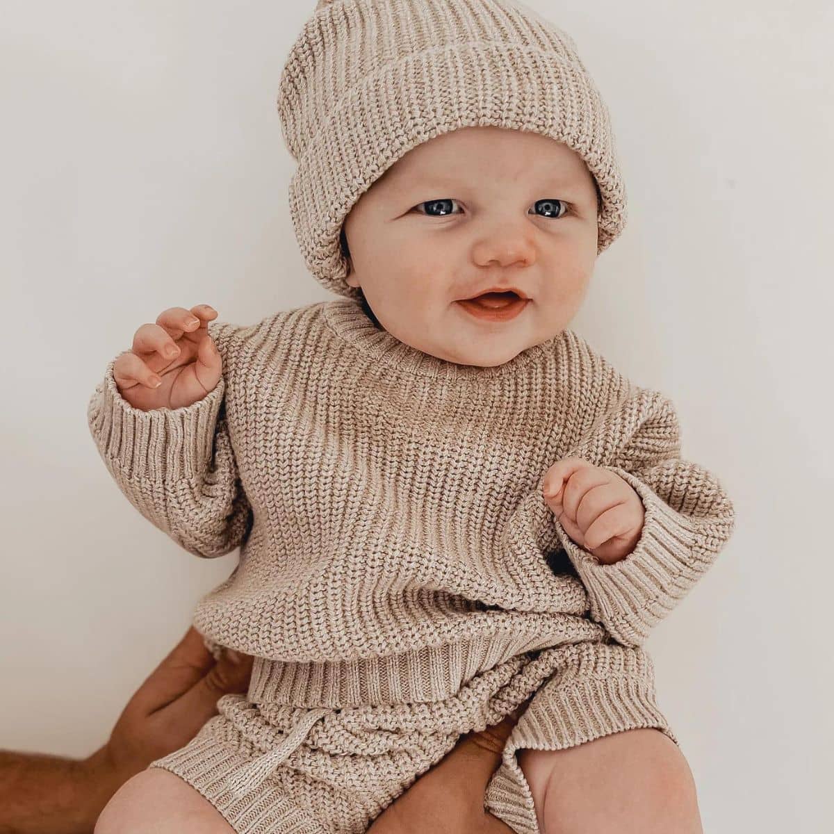 Blossom & Pear Mini Knit Sweater - Fawn - 6 to 12 Months - Image 4