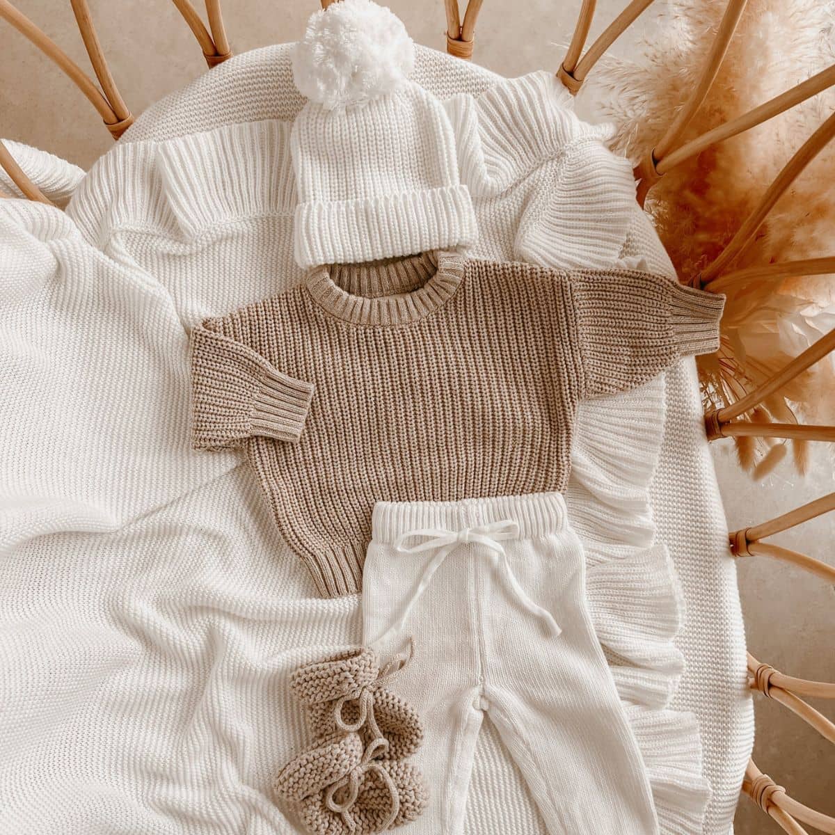 Blossom & Pear Mini Knit Sweater - Fawn - 6 to 12 Months - Image 6